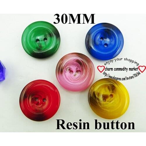 10PCS 30MM FLOWER COAT BUTTON decoration Dyed RESIN sweater buttons Garment boots sewing clothes accessories R-241