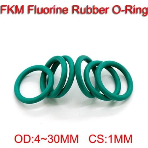 10 pcs Green FKM Fluorine Rubber O Ring O-Ring Oil Sealing Gasket CS 1mm OD 4-30mm