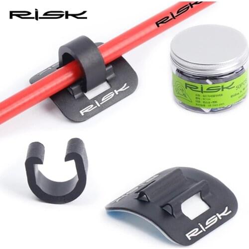 RISK 6 Pack Bicycle Cable Guide Tube Wire Guide Adapter Bike Shifter Brake C Buckle Guides Bike Repair Parts 3M Adhesive