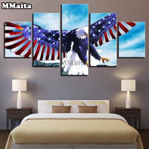 Diamond Painting Flying eagle 5 Piece Diy Diamond Embroidery Sale 5D Mosaic Animal square round Handmade hobby Home Decor GG757