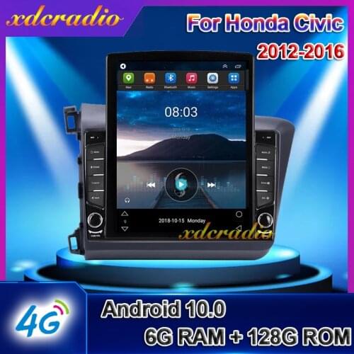 Xdcradio 10.4" Tesla Style Vertical Screen Android 10 For Honda Civic Car Radio Automotivo Car Dvd Multimedia Player Navigation