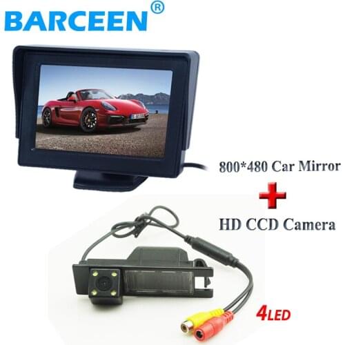 4 LED car revesing camera ccd+4.3" car monitor for Opel Astra H /Corsa D/ Meriva A /Vectra C/Zafira B/FIAT 4.3" TFT car monitor