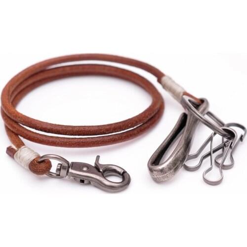 30 Vintage Handmade Long Strong Punk Rock Biker Motocycle Trucker 5mm Leather Keychain Jean Wallet Chain