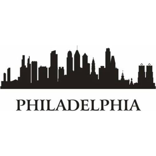 PHILADELPHIA City Decal Wall Sticker Vinyl Stickers Decor Mural Art Living Room Home Decoration Landmark Skyline Wall Decal