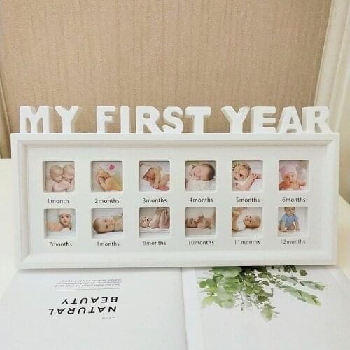 Baby Souvenir Newborn Baby 0-12 Month Photo Frame Baby My First Year Pictures Photo Frame Baby Growing Memory Gift Frame Display