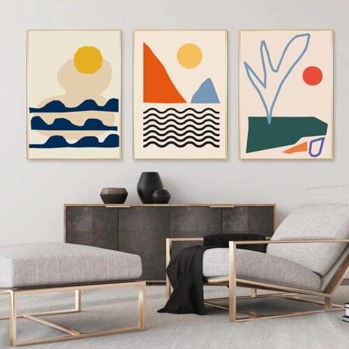 Geometric Abstract Scene Scandinavia Poster and Prints Canvas Painting Wall Art Pictures for Living Room Home Cuadros Decoration