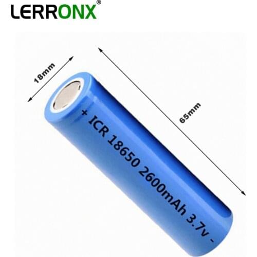 ICR18650 2600mAh 3.7V Li ion rechargeable battery 18650 Lithium for LED Flashlight Headlight Torch Toys Tools power electronics
