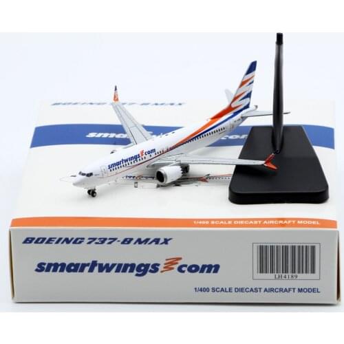 1:400 Alloy Collectible Plane JC Wings LH4189 Smartwings Airlines Boeing B737-8 MAX Diecast Aircraft Jet Model OK-SWB With Stand