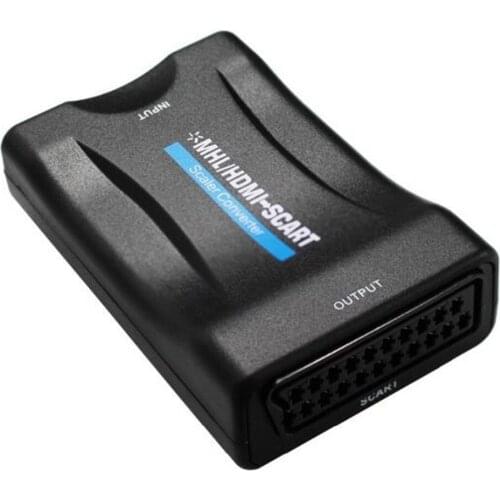 HDMI To SCART Composite Video Converter 1080p + DC CABLE Or 5V 1A DC Plug Power SUPPLY POWER For CRT TV VHS VCR DVD Recorders