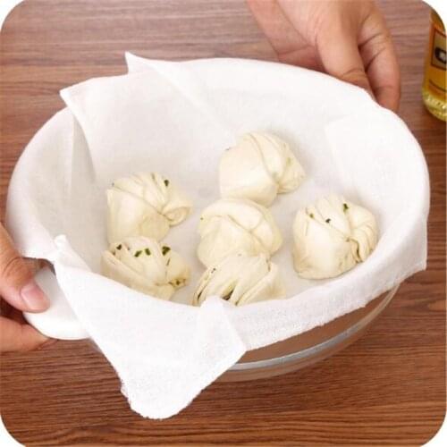 Square cotton and linen steamer cloth kitchen utensils steamed buns roll non-stick bamboo cloth small cage gauze steaming cloth