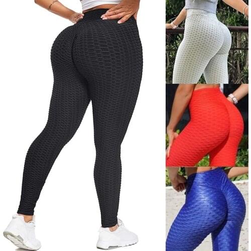 Booty Lifting Yoga Pants Women High Waisted Ruched Butt Lift Textured Scrunch Leggings Booty Tights