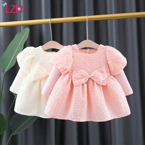 LZH Autumn Childrens Clothing Girls 2021 Long Sleeve Princess Dress For Kids 1-4 Years Newborn Baby Dresses Baby Girls Clothes