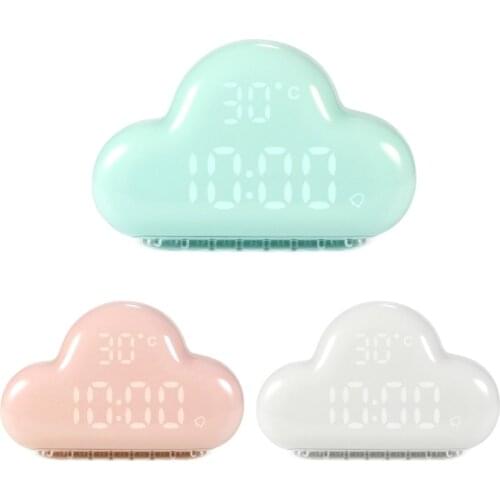 LED Cloud-Shaped Magnetic Clock Alarm Shows Time/Date/Temperature/Alarm/Snooze Multi-Functional Clock with Strong Magnet
