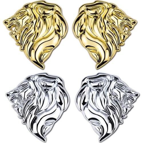 1Pcs Lion Head Emblem 3D Metal Auto Side Rear Trunk Badge Decal For JEEP Dodge BMW Audi Volvo Jaguar Citroen Chevrolet Skoda KIA