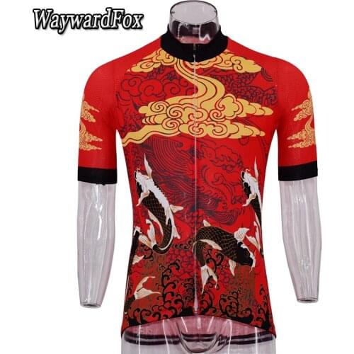 New Retro Red Cycling Jersey Short Sleeve Bicycle Mountain Wear Bike Clothing Quick Dry Maillot Ciclismo