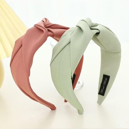 Solid Fabric Cross Knot Wide Headband for Women Girl Fashion Korean Hairband Hair Accessories Wholesale Dropshipping