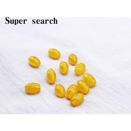 Wholesale Natural Crystal 7a Yellow Agate Rice Cabochon Beads DIY Jewelry Accessories Hand String Agate Semi-finished Products