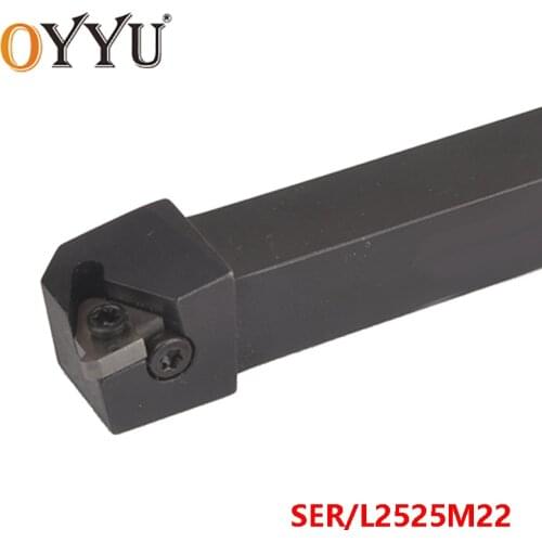 OYYU SER2525M22 SEL2525M22 Turning Tool Holder SER2525 SEL2525 CNC Carbide Insert Arbor Cutting Lathe Cutter use 22ER/IR