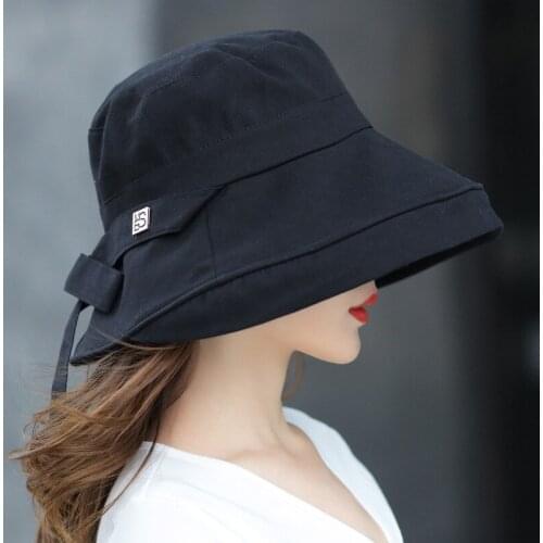 Summer Bow Bucket Hat Women Fashion Ladies Sun Hat Fishing Cap