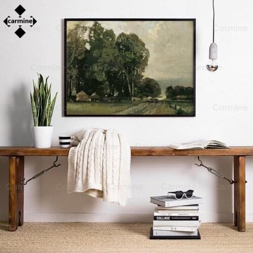 Nature Landscape Oil Painting Poster On Canvas Countryside Farmhouse Wall Art Print Rural Scenery Picture Living Room Home Decor