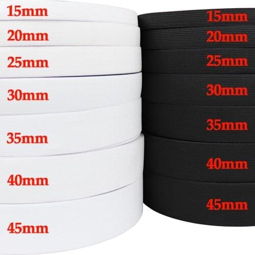 5 Meters Flat Elastic Band For Sewing Clothing Pants Accessories Stretch Belt Webbing Garment DIY Sewing Fabric Width 3-60MM