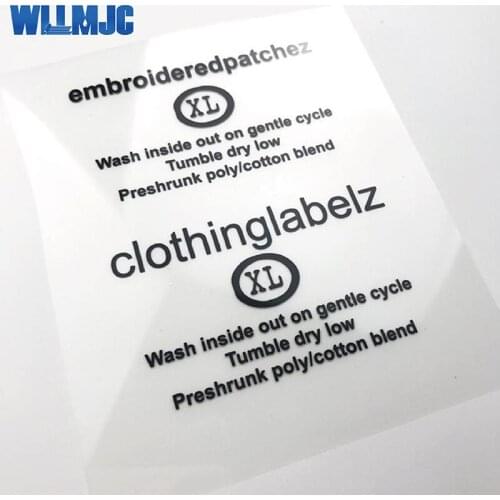 Custom 100% polyester satin garment wash care labels