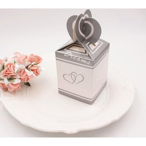 Festival supplies candy box bag chocolate paper gift package for Birthday Wedding Party favor Decor DIY fish tail heart Wh