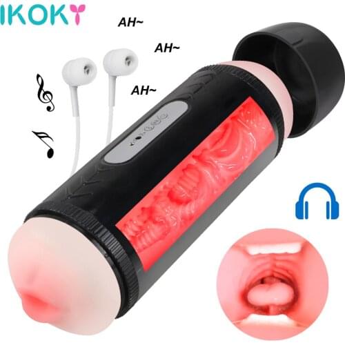 Sex Voice Male Masturbator Cup Vibrator Real Pussy Vagina Oral Sex Toys for Men Penis Massage Machine Silicone Toyes Erotic Shop