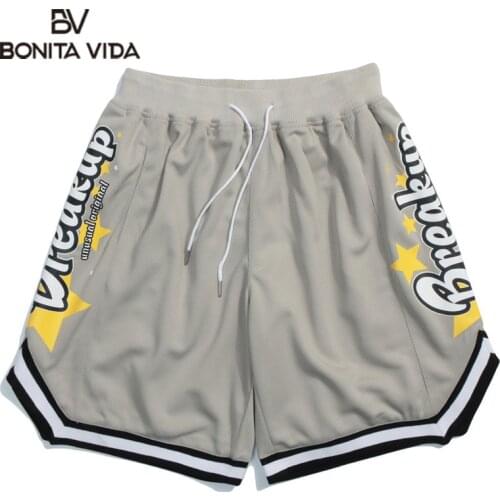 Bonita Vida Shorts Streetwear Casual Joggers Pants Summer Hip Hop Stripes Loose Short Basketball Sweatpants Fashion Trousers