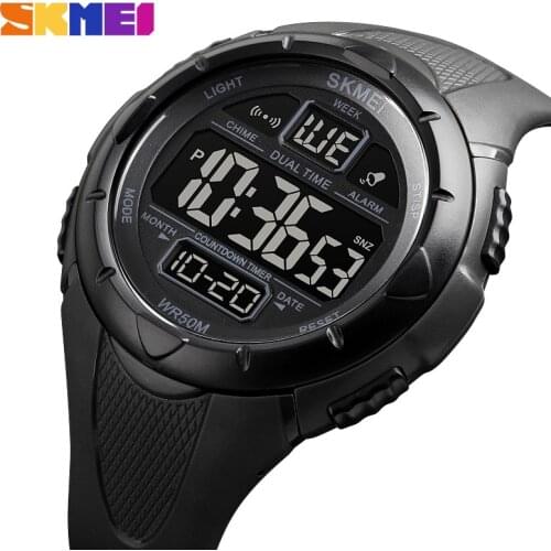 SKMEI Fashion Mens Sport Watches Waterproof Chgronograph Wristwatch Man Digital Watches 2020 Modern Electronic Alarm Clock 1656