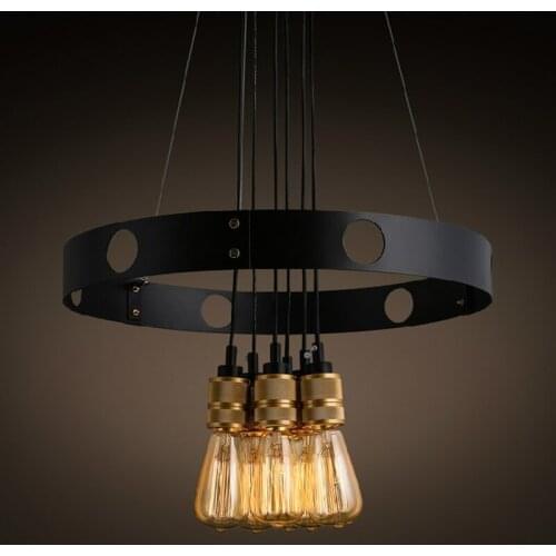 Mordern Nordic Retro Edison Bulb Light Chandelier Vintage Loft Antique Adjustable DIY E27 Art Spider Ceiling Lamp Fixture Light