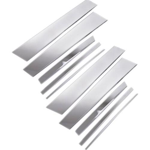 Car Styling Fit For Toyota RAV4 RAV 4 2014-2017 Stainless Steel Center Pillar Covers Trim Window Middle Frames Decoration 10Pcs