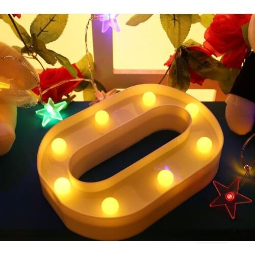 Luminous 26 English Alphabet Letter LED Marquee Sign Creative Wall Hanging Lamp Indoor Wedding Party Home Decoration Night Light