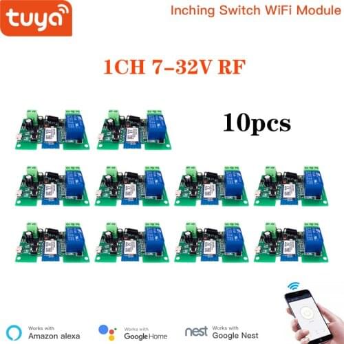 Tuya Wifi Smart light Switch Module Supports 1 Channel, App Remote Control DIY 5-32V, Used in Conjunction with Alexa Google Home