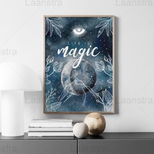 Magic Starry Sky Plant Leaf Home Decoration Painting Planet Galaxy Living Room Wall Canvas Poster You Are My Universe Bedroom