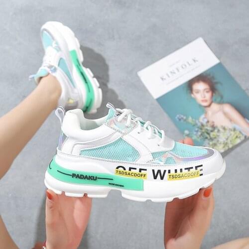 Women ins trendy shoes summer new mesh breathable running sneakers Lace Up Students Shoes Zapatos De Mujer