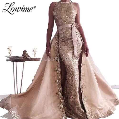 Pink Evening Dress Two Pieces Prom Dresses 2019 Sequins Mermaid Party Dress For Saudi Arabic Robe Longue De Soiree