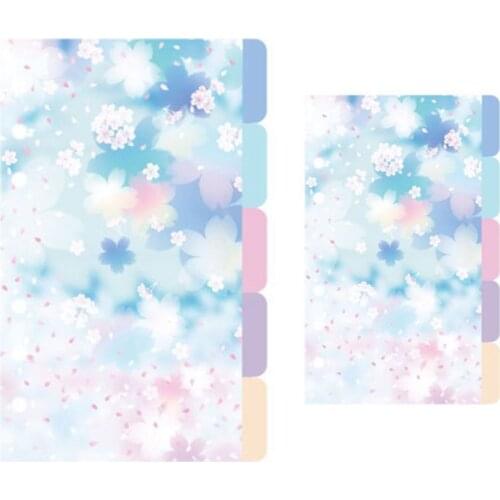 1Set Cherry Blossoms Style A5 A6 Loose Leaf Notebook Divider Index Separator Diary Planner Binders School Stationery