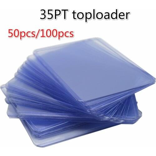 35pt 50pack Top Loader 3X4 Board Game Cards Outer Protector Gaming Trading Card Holder Sleeves 35PT Rigid Plastic Toploader