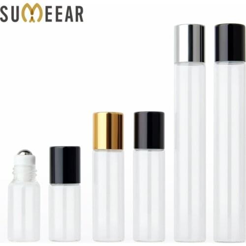 50 Pieces/Lot 3ml 5ml 10ml Essential oil bottle Refillable Perfume Bottle with Aluminum cap Roller-Bottle Deodorant-Containers