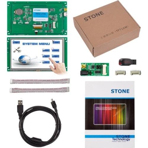 7.0 inch 800x480 HMI TFT Display Module with Controller Board + Touch Panel + Software