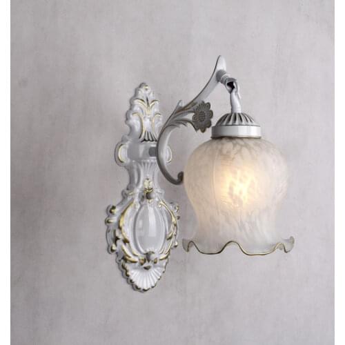 American wall lamp bedroom bedside lamp aisle living room wall lamp wrought iron wall lamp European creative wall lamp modern