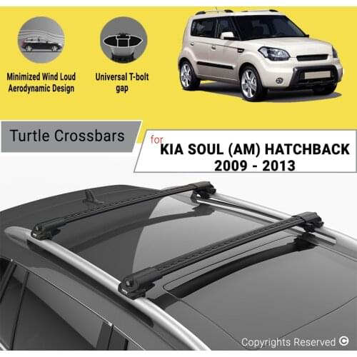 BARS FOR KIA SOUL (AM) HATCHBACK 2009 - 2013 ALUMINUM ALLOY SIDEBARS CAR ROOF RACK LUGGAGE CARRIER CROSSBAR