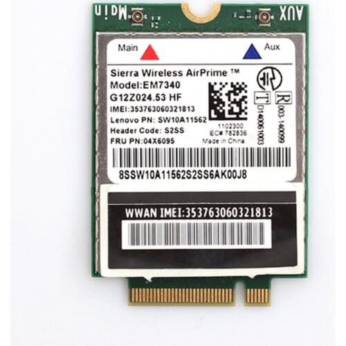 Wireless Sierra AirPrime EM7340 FRU 04X6095 4G LTE/HSPA Module For Lenovo ThinkPad 10/ Helix 2nd Gen/ X260 /T460/ T460S/T560