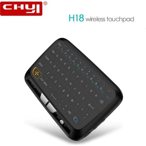 CHYI H18 Mini Wireless Keyboard Full Screen Touch 2.4GHz Rechargeable Touchpad Keyboard Air Mouse For Android Smart TV PC
