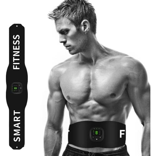 EMS Muscle Stimulator Wireless Muscle Trainer Abdomen Training Belt Fat Burner Weight Loss Stickers Body Slimming Belt Unisex