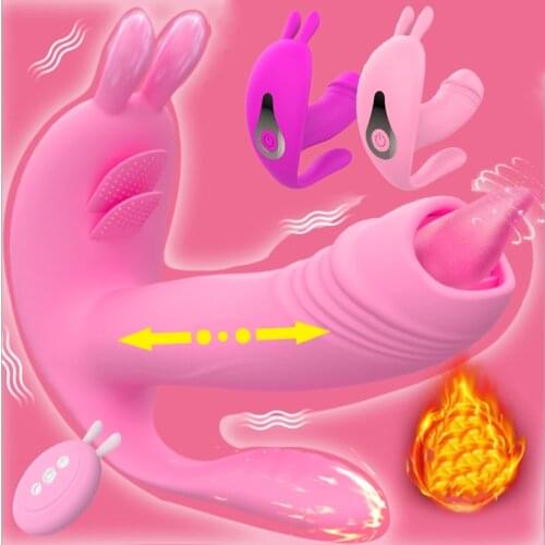 Remote Control Thrusting Dildo Vibrators Automatic Heating Panties Women Clitoris Stimulator Adult Sex Machine Masturbator -40