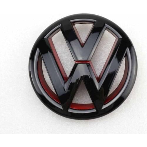 130mm Gloss Black Red Front Grille Grill Badge Replacement Car Logo Emblem for Volkswagen Jetta MK6 2011 2012 2013 2014