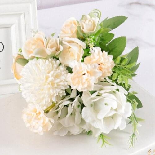 Nordic Artificial Flower Rose Holding Wedding Bouquet Silk Flower for Home Party Table Decoration Fall Decorations Fake Flower