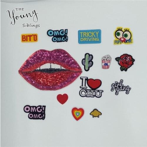 Hot sell High quality Cartoon patches stripes Hot melt adhesive Applique Embroidery DIY Sewing Clothing Accessories C771-C788